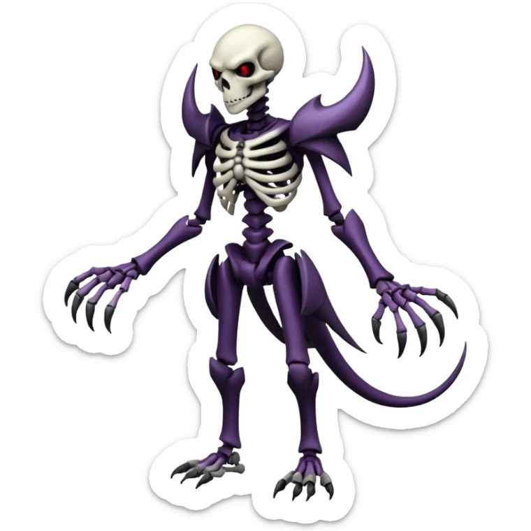 Shiny Badass Edgy Dark Evil Spectral Dusky Spooky Skeletal Cool Hot Stylish Handsome Duskull-Darkrai-Genesect-Fakémon-fusion (full body) sticker