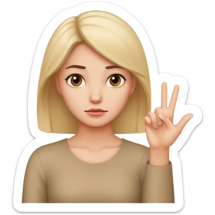 I want the woman to look like she is rejecting something. She is holding her hand up like "nope" and looking unimpressed and sassy sticker