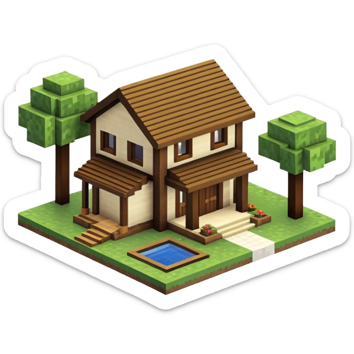 Minecraft house sticker