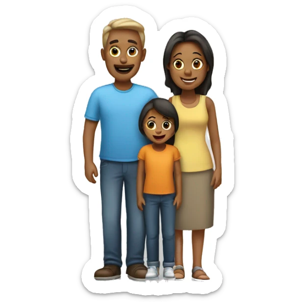 Family of 3 persons. A mom, a old daughter and a Young dougter sticker