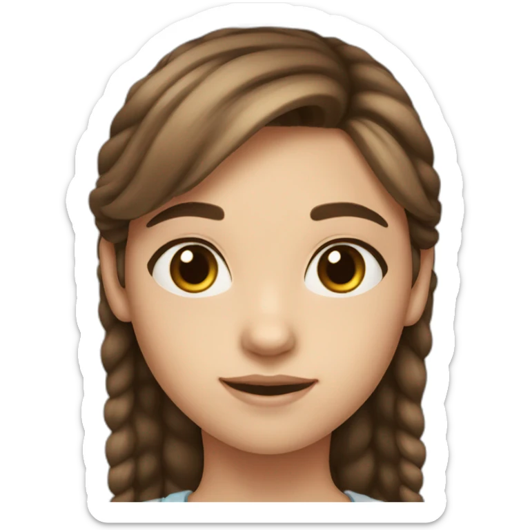 11 year old girl brown hair brown eyes white skin sticker