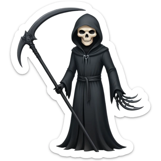 Shadow Scythe for grim reaper with black aura and the scythe must be black and straight in the handle with no additional things sticker