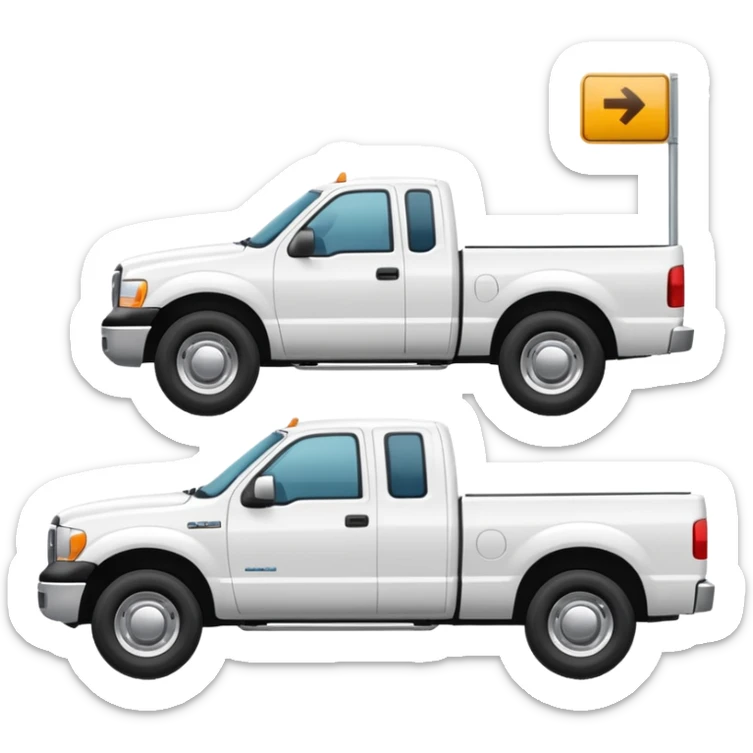 ONE WHITE PICKUPTRUCK SIDE VIEW ELLISDON ON SIDE OF TRUCK sticker