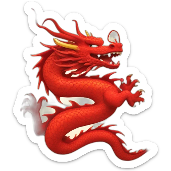 Create an emoji of a red dragon saying happy chinese new year sticker