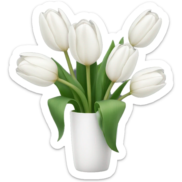 White tulips  sticker