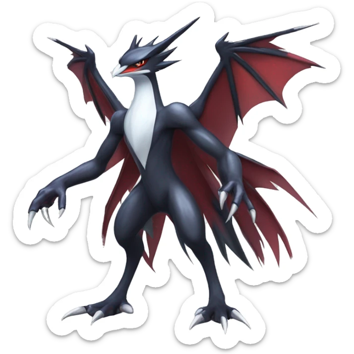 Edgy Cool Nargacuga-Noivern-Latias-Silvally-Pokémon Full Body sticker