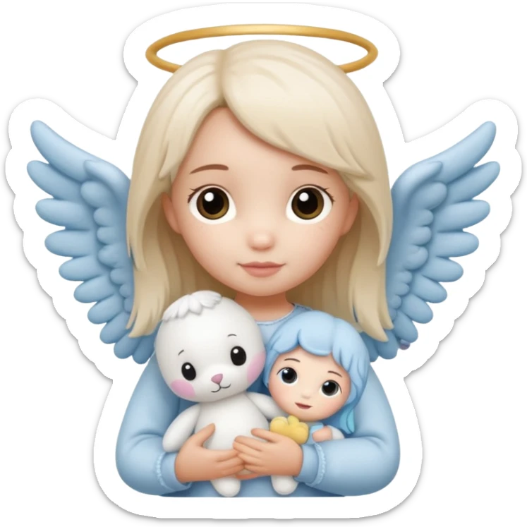 a mix of a jellycat and angel, stitch girlfriend sticker