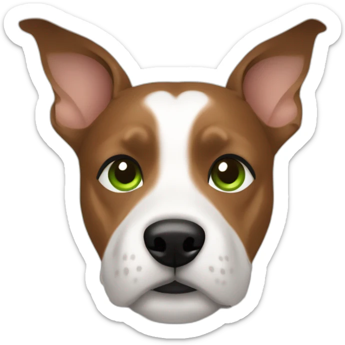 Man modern hair cut brown hair green eyes with jack russell terrier dog sticker