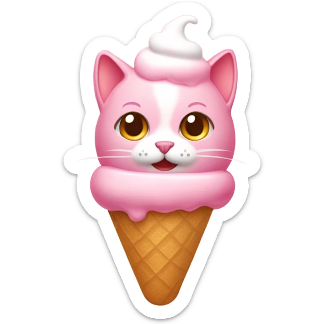 Ice cream pink of cat sticker