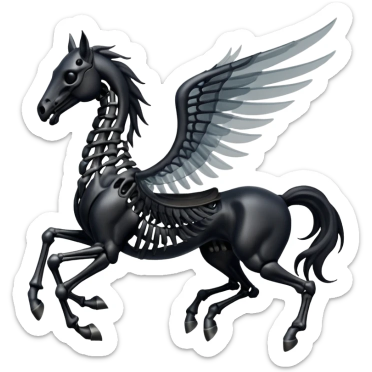 thestral: Winged horses visible only to those who have witnessed death and understand its significance. sticker