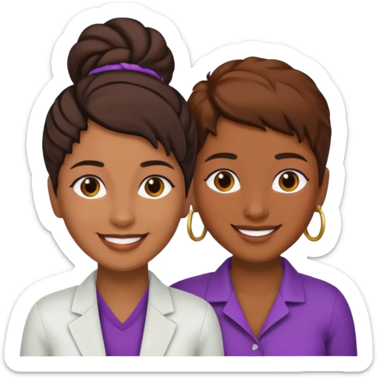 Lesbian emoji Guyanese Masc and mixed fem sticker
