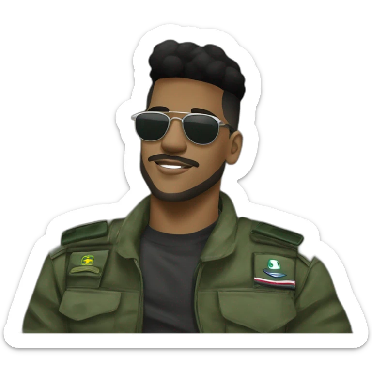 Barbearias Cariocas do Rio de Janeiro Brasil, criar do RJ roupas típicas da favela Streetwear black Brazilian young favela barberman doing a degradê militar fase in a black Brazilian Man sticker