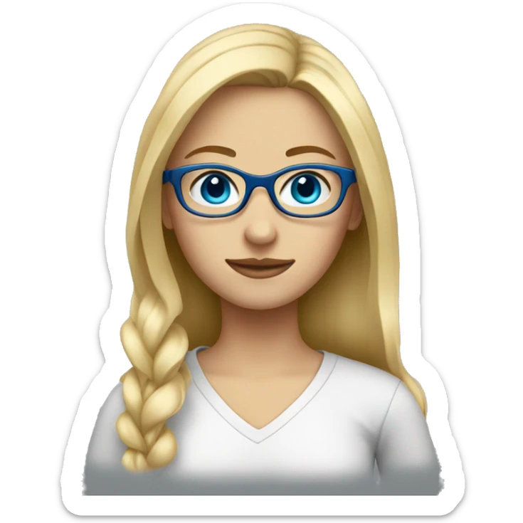 girl that has blonde hair and blue eyes and glasses sticker