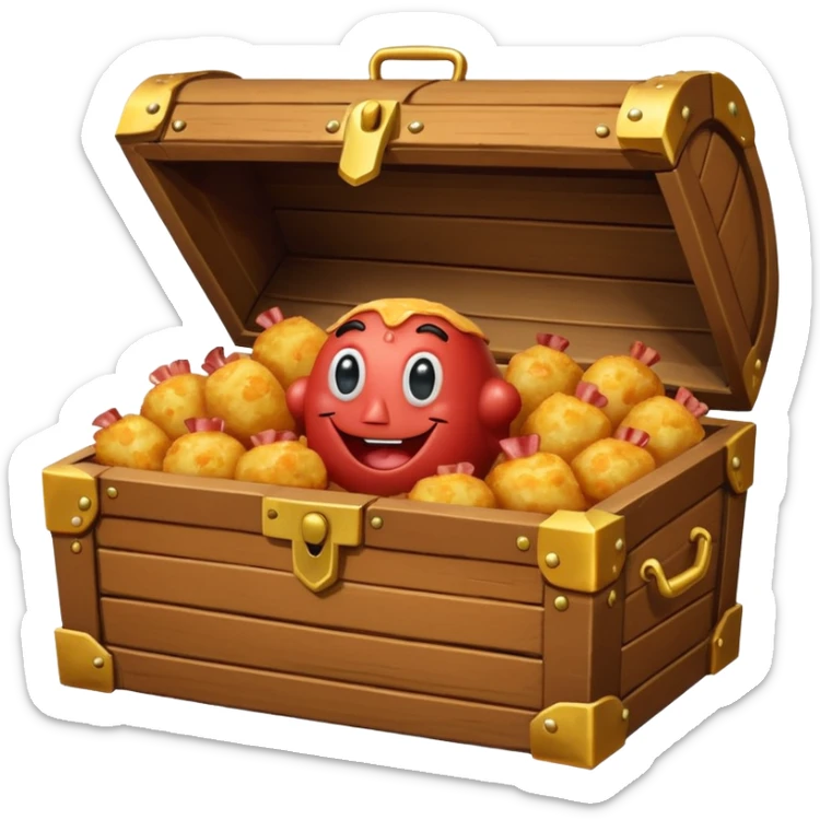 Mr. Krabs’ Cheesy Bacon Tots is aCrispy, coin-shaped tots filled with gooey cheese, savory bacon bits, and fluffy potatoes. Served in a treasure chest carton, they're a crispy, cheesy jackpot straight with a face sticker