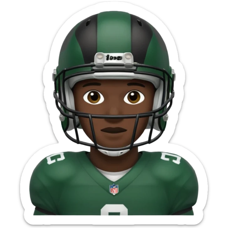 College football player helmet in dark green color ( black player ) sticker