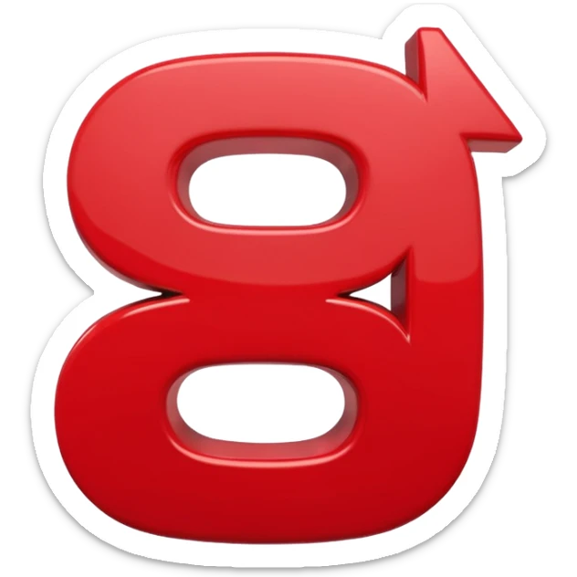 A 3D cartoon plus and percentage sign in red, glossy finish, Memoji-style realism. sticker