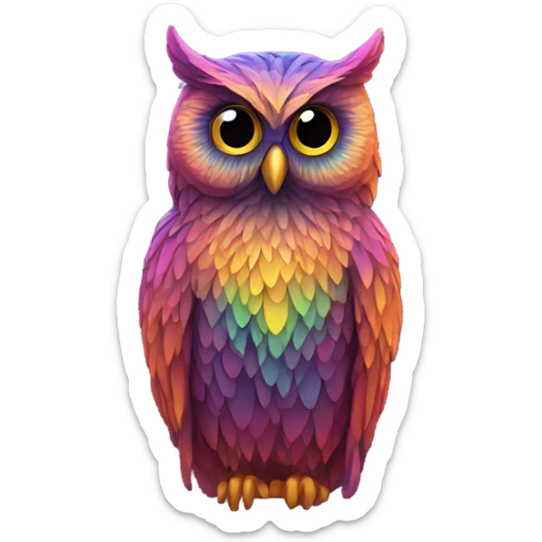 Psychedelic owl sticker