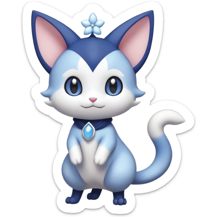 Cute Adorable Kawaii Royal Elegant Tall Pretty Beautiful Skitty-Meowstic-Gorebyss-Pokémon (full body) sticker