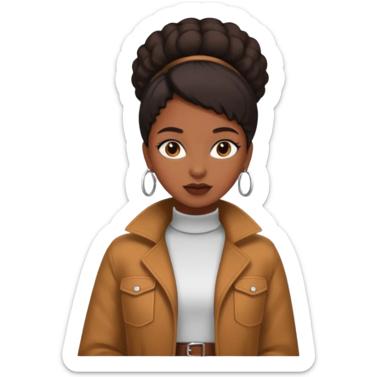 Black fashion girl in stylish outfits sticker