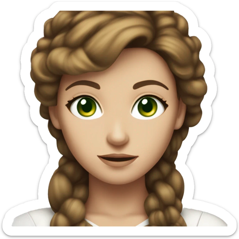 Caucasian Woman named with brown hair green eyes named Ashley who is in the X-Men sticker