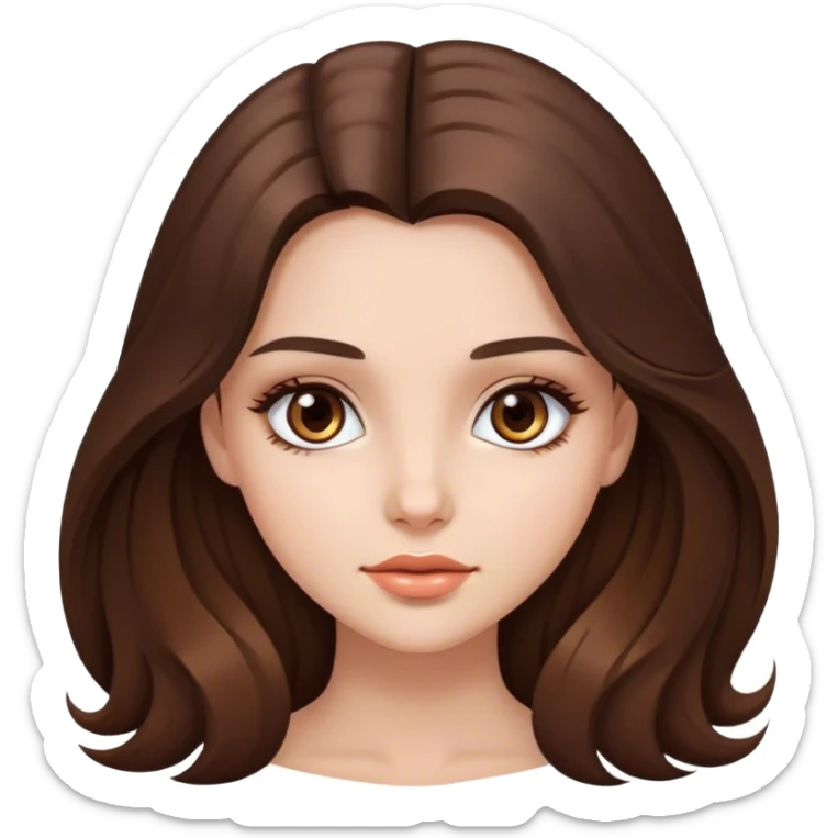 so gorgeous girl but she has got long brunette hair and she has dark hazel eyes she has got bunnies beauty she is so good sticker