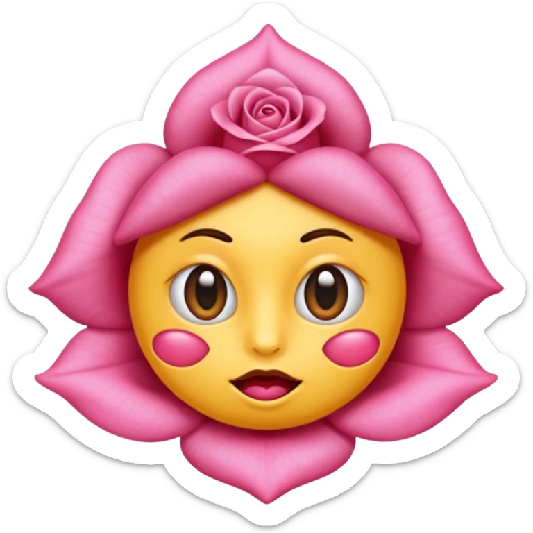 Je voudrais un emoji, yeux légèrement plissés, bouche qui fait une bise serrée avec des petits plis autour des lèvres sticker
