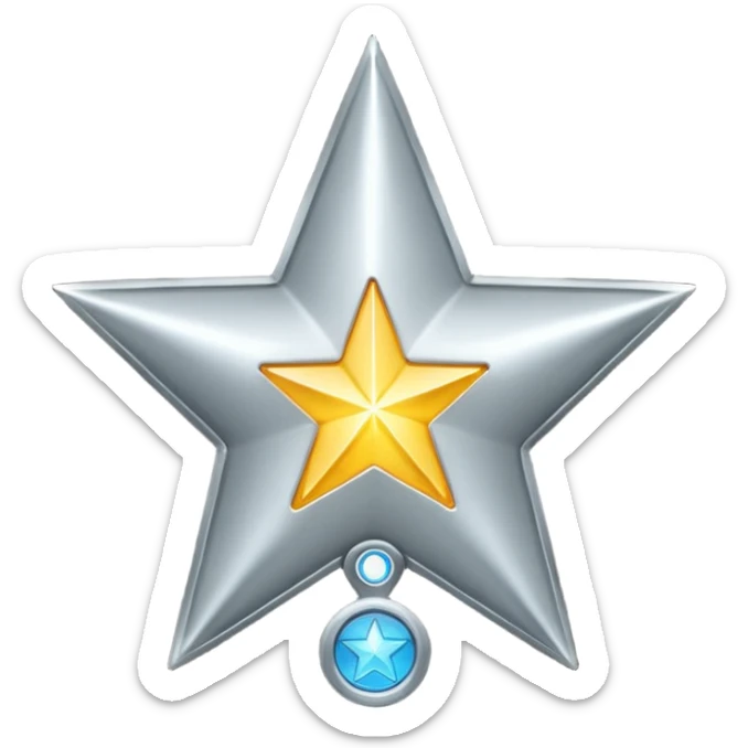 Emogie of verified  of star of 24 head and tick  sticker