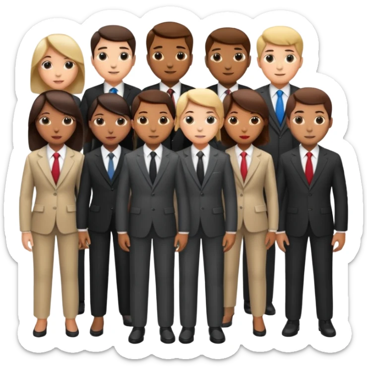 lots of people in suits on the cover of the textbook sticker