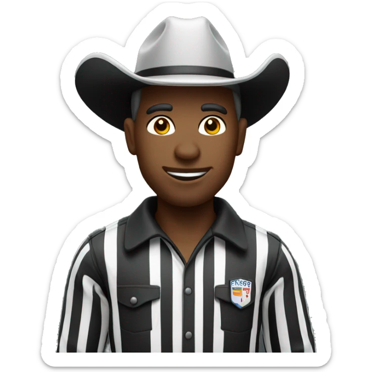 Referee cowboy black sticker
