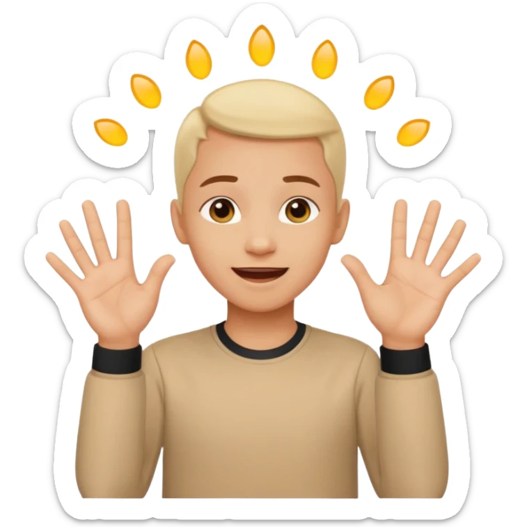 mám radost vyjádřeno rukama českým jazykem pro neslyšící sticker