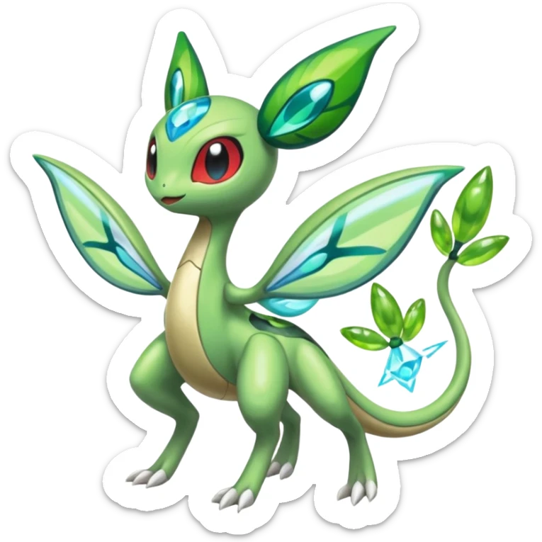 Meloetta-Flygon-Celebi-Cresselia-Zygarde-Electrike-Fakémon-fusion, full body sticker
