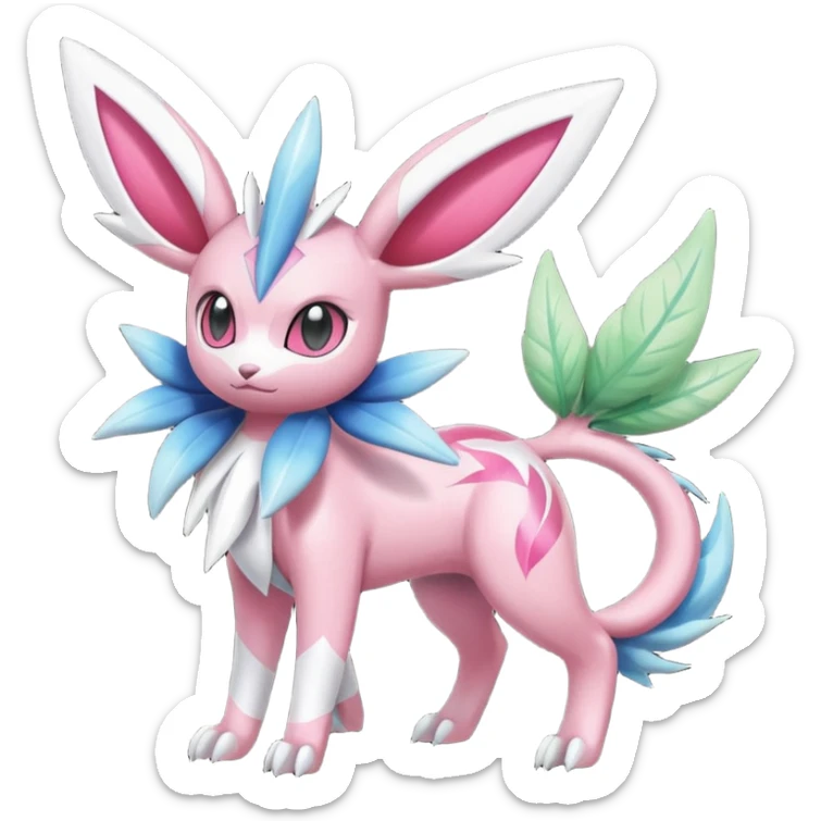 Sylveon-Palkia-Dialga-Shaymin-Meloetta-Celebi-Espeon-fusion-animal-Fakémon-creature  sticker