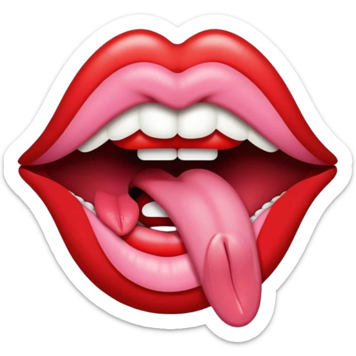 a mouth with its tongue sticking out, referencing the Rolling Stones album sticker