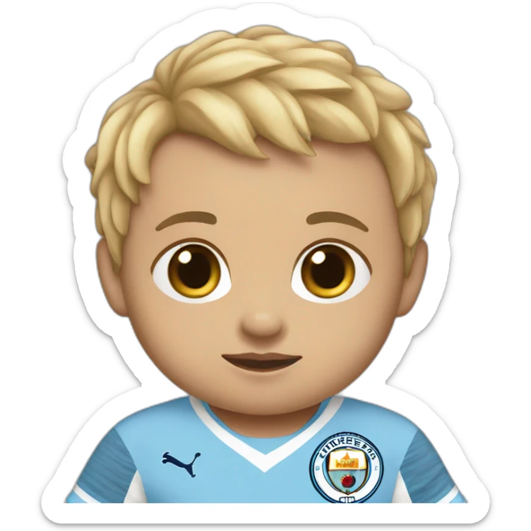 baby wearing Manchester City football shirt sticker