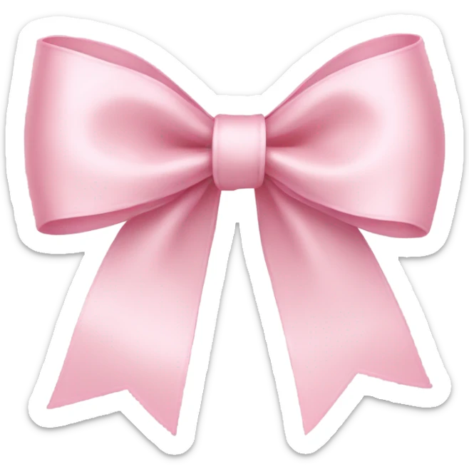 light pink ribbon bow sticker