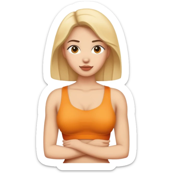 woman's upper body showing full torso, shoulders to waist sticker