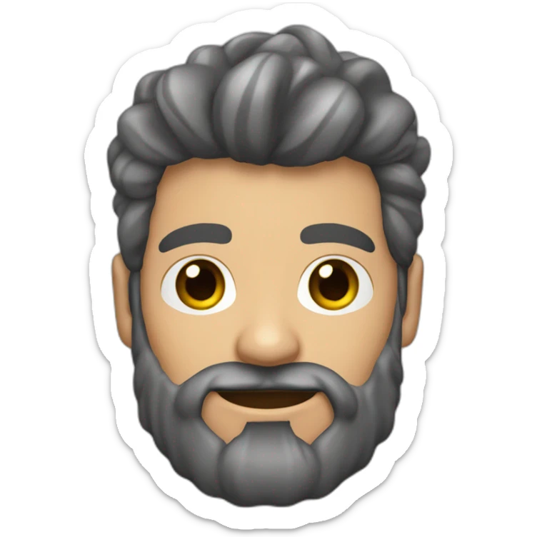 dos hombre pelo gris y barba de candado y hombre oelo negro y barba de candado sticker