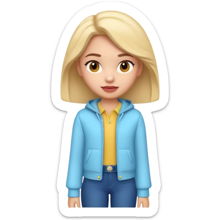 A 3D emoji with a Disney style that the depicts a person who is learning to become a fashionista as her highchool extended profile. She is young in a highschool age. sticker
