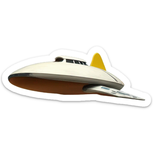 50s Photographic quality Painted Flying Starship spacecraft bird’s house wooden  sticker