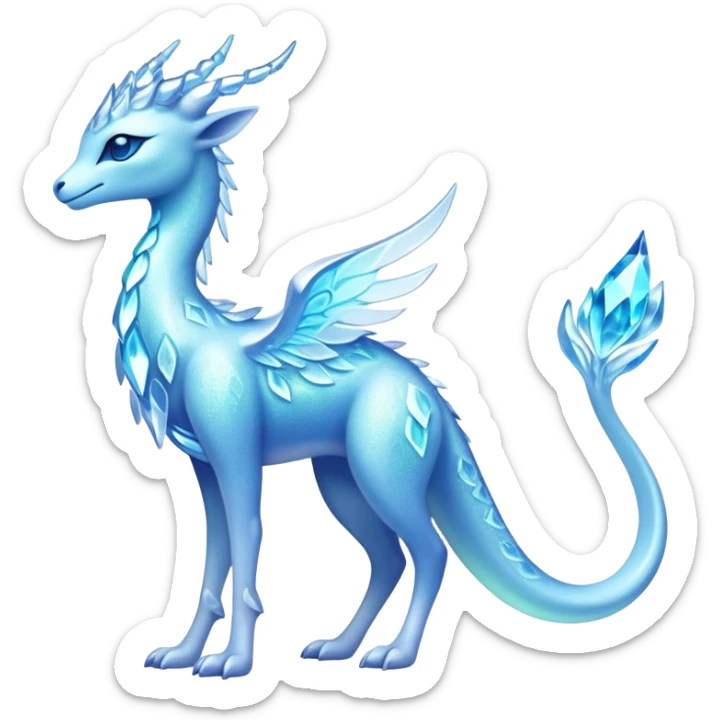 Shiny Exotic Colorful Ethereal Sparkly Amaura-Aurorus-Fakémon-hybrid-creature (full body)  sticker