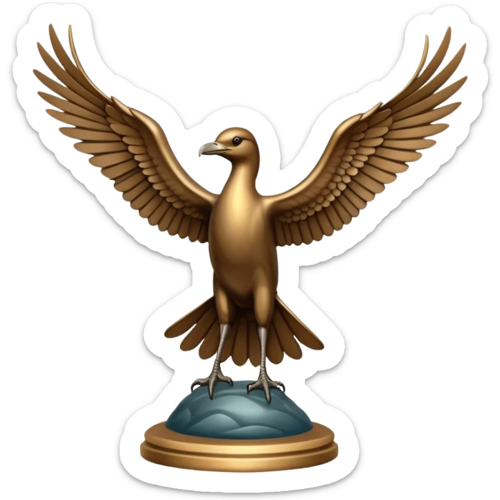 Liver bird, mythical bird symbol of Liverpool, cormorant-like bird with outstretched wings sticker