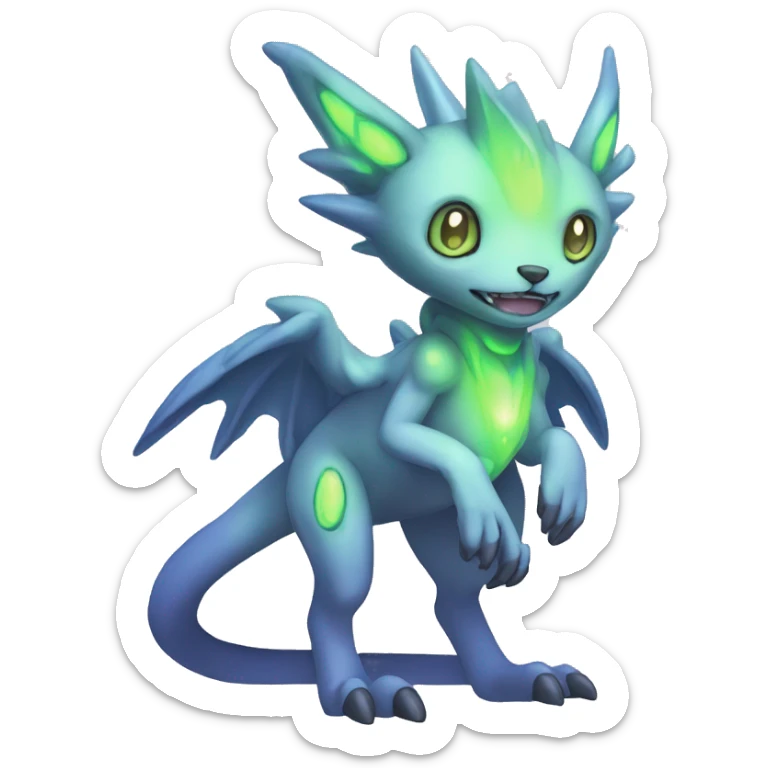 cute cool edgy ethereal magical alien Digimon-Fakemon-animal full body sticker