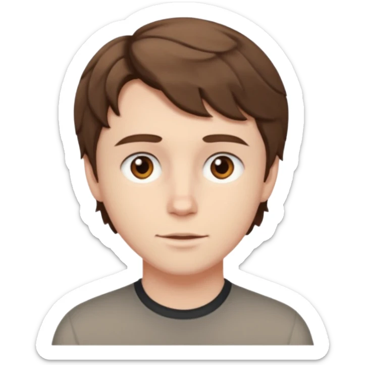 Owen Cooper with brown wavy short hair and brown eyes and pale skin  sticker