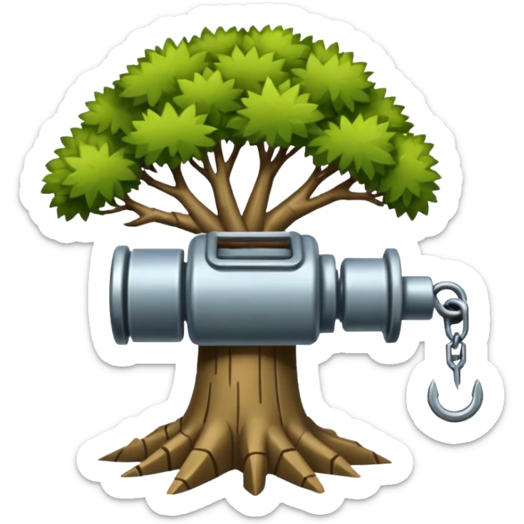 peux tu faire un emoji d'une machine qui arrache un arbres comme font les pepinieres sticker