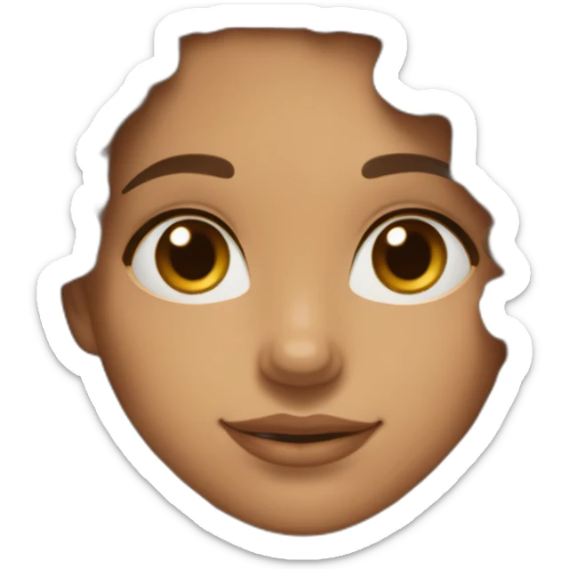 Woman with curly & wavy brown hair, tinted skin color, brown eyes, Aruban / Dutch mixed, dimples sticker