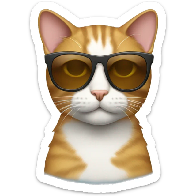 Cat with sunglasses sticker