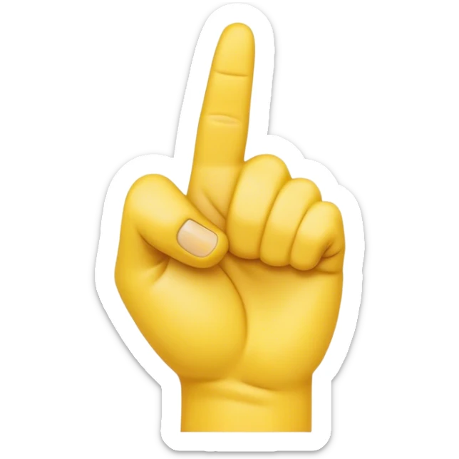 ASL Alphabet “A” Emoji represents the American Sign Language letter “A”. The hand is shown in a closed fist, with the thumb resting on the side of the fist. This is the standard ASL representation of the letter “A”.Rotate 45 degrees to the right and make the color yellow.” sticker