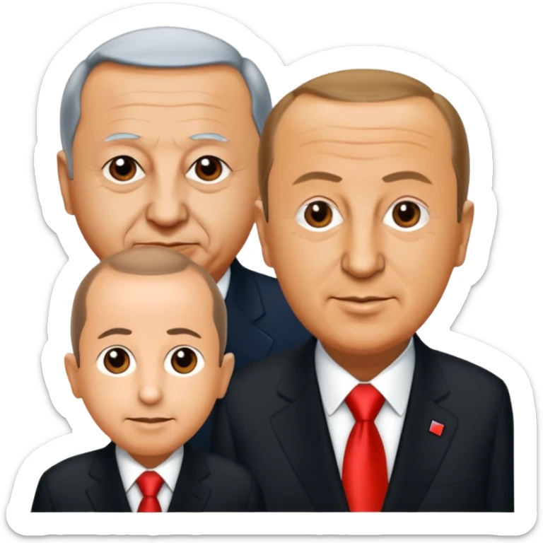 recep tayip erdoğan detaylı yüz hatları belirgin ve birazda bulanık sticker