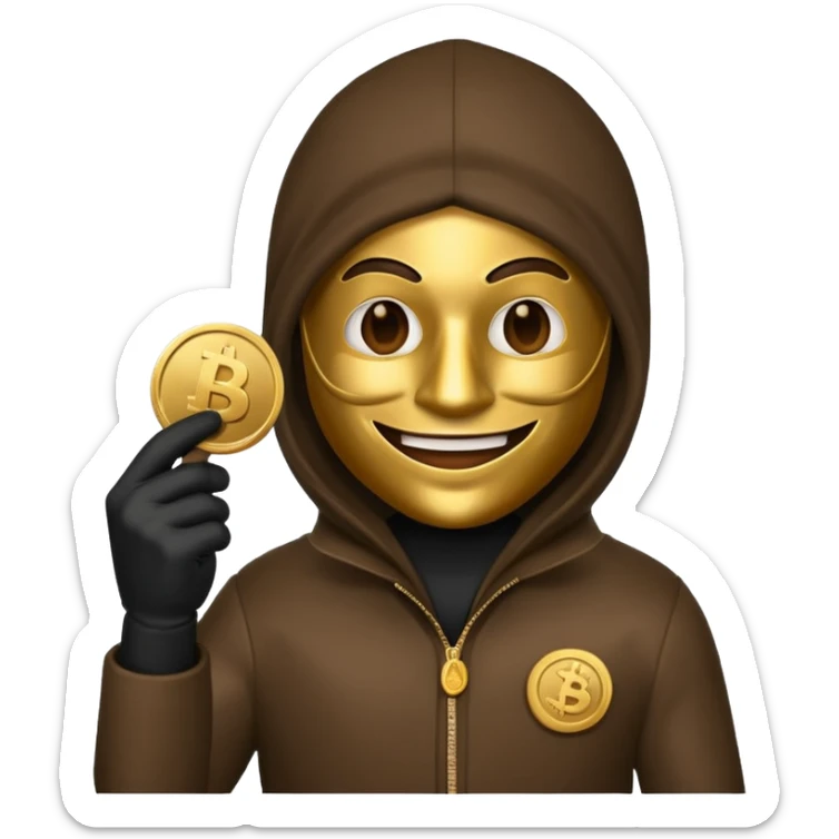 Robber emoji holding a 💰 wearing a mask that is made of robber suit without showing his hand the 💰 need to be in the left without is showing hands sticker