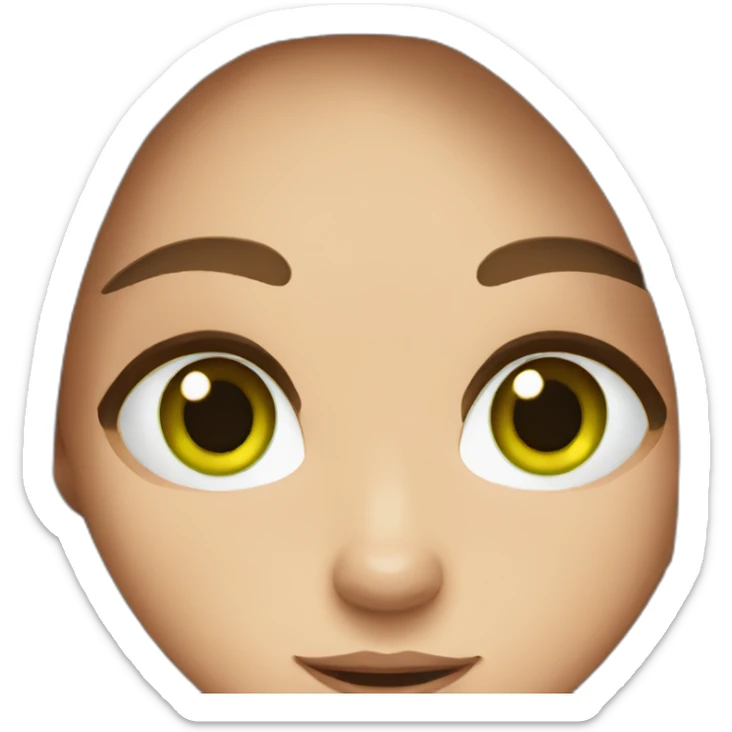 straight brown hair girl with green eyes and freckles sticker
